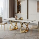 Elena Luxury Marble Top Dining Table with 4 Chairs - Image 2