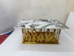 Geometric Gold Base Rectangular Coffee Table