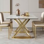 Elena Luxury Marble Top Dining Table with 4 Chairs - Image 3