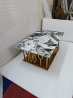 Geometric Gold Base Rectangular Coffee Table - Image 3