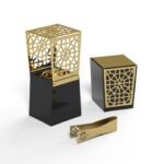 Premium Geometric Gold Bakhoor Incense Burner Set (Large)