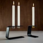 C-Shape Black Metal Candle Holder Set