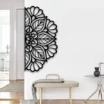 Luxury Half Mandala Laser-Cut Metal Wall Art