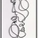 Abstract Couple Face Minimalist Wire Wall Art