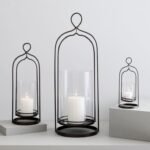 Arch Frame Hurricane Candle Holders - Set of 3