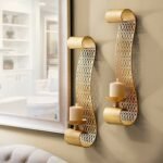 Elegant Gold Scrollwork Wall Sconces - Pair