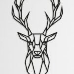 Geometric Stag Head Metal Wall Art