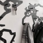 World Map Silhouette Metal Coat Hook Rack