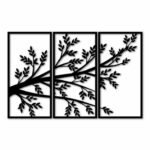 Spreading Oak Branch 3-Panel Metal Wall Art