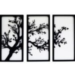Taller Spreading Tree 3-Panel Metal Wall Art