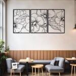 Floral Blossoms Metal Wall Art - Set of 3