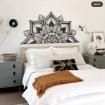 Lotus Half Mandala Headboard Metal Wall Art