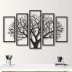Staggered 5-Panel Tree of Life Metal Wall Art Set