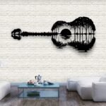 Guitar Forest Landscape Metal Wall Art