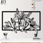Lily Flowers Rectangular Framed Metal Wall Art