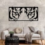 Staring Tiger Eyes Metal Wall Art
